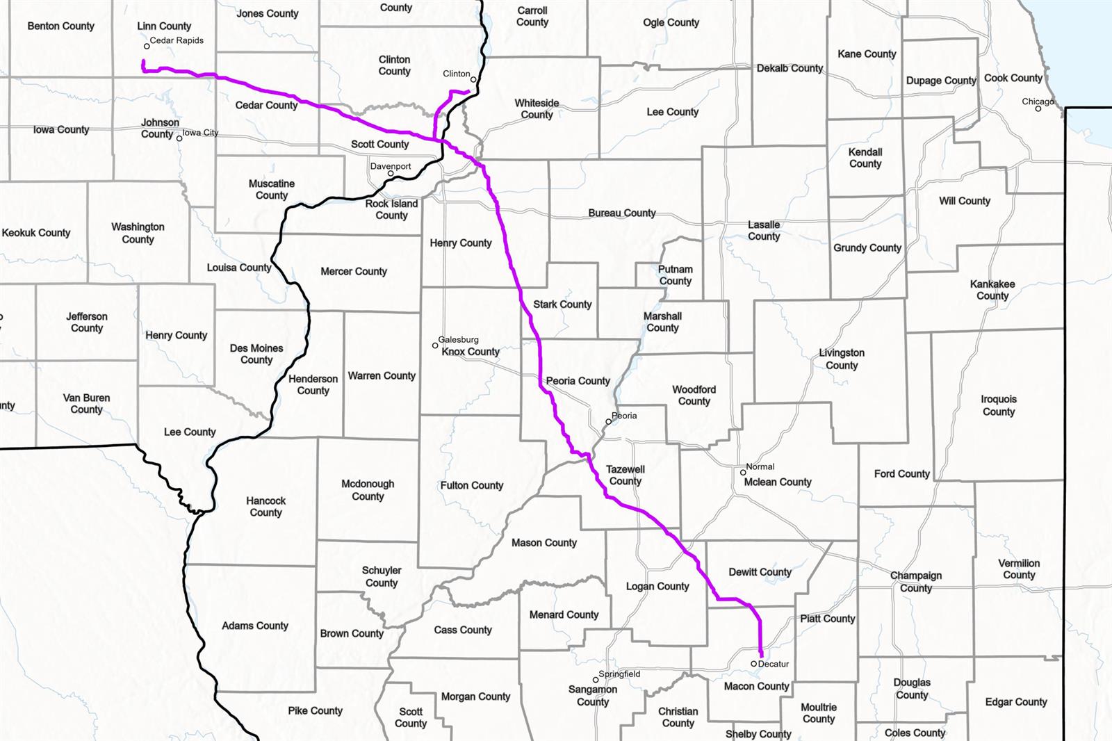 Map of proposed pipeline