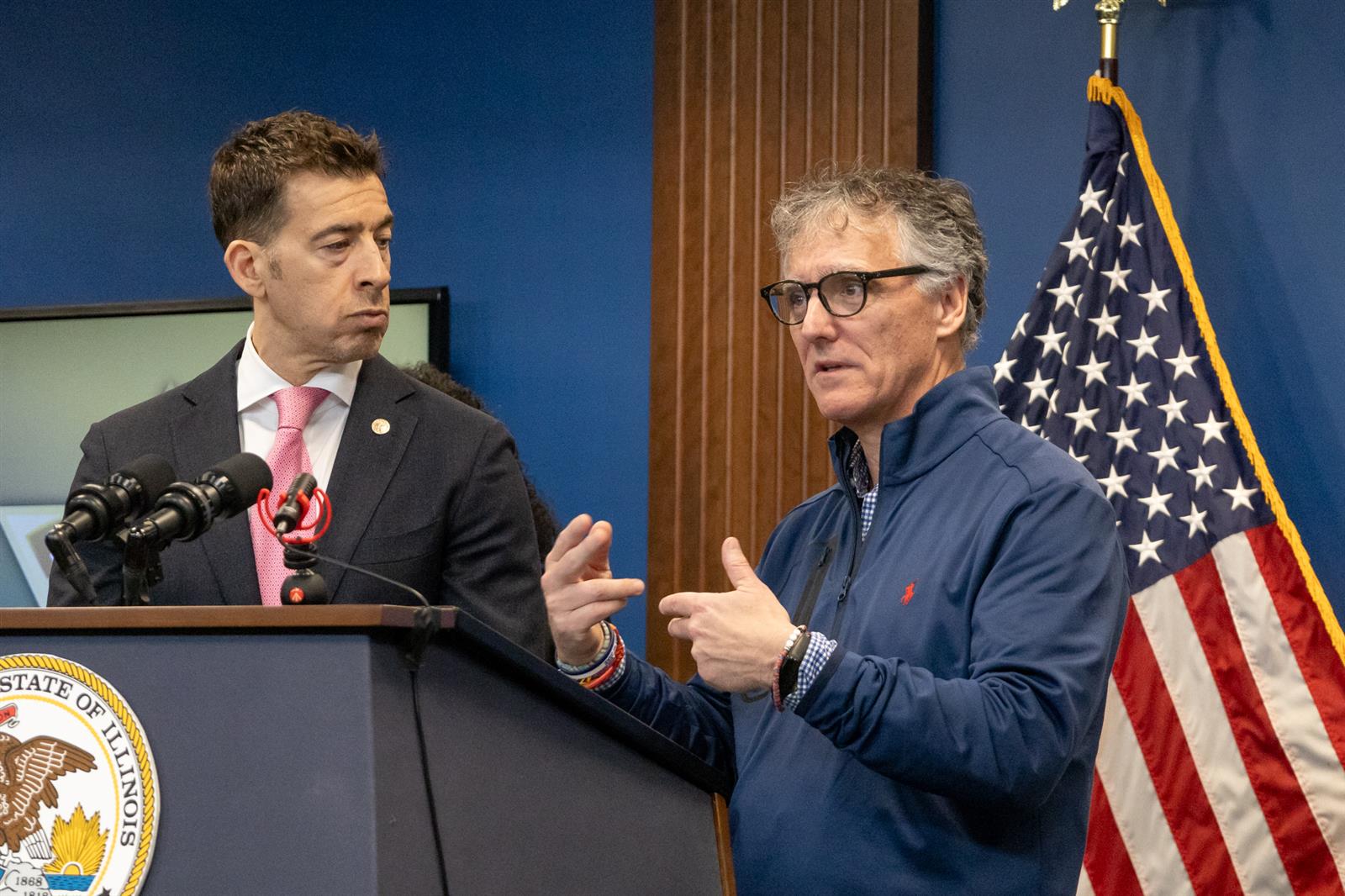 Tom Dart with Secretary of State Alexi Giannoulias.
