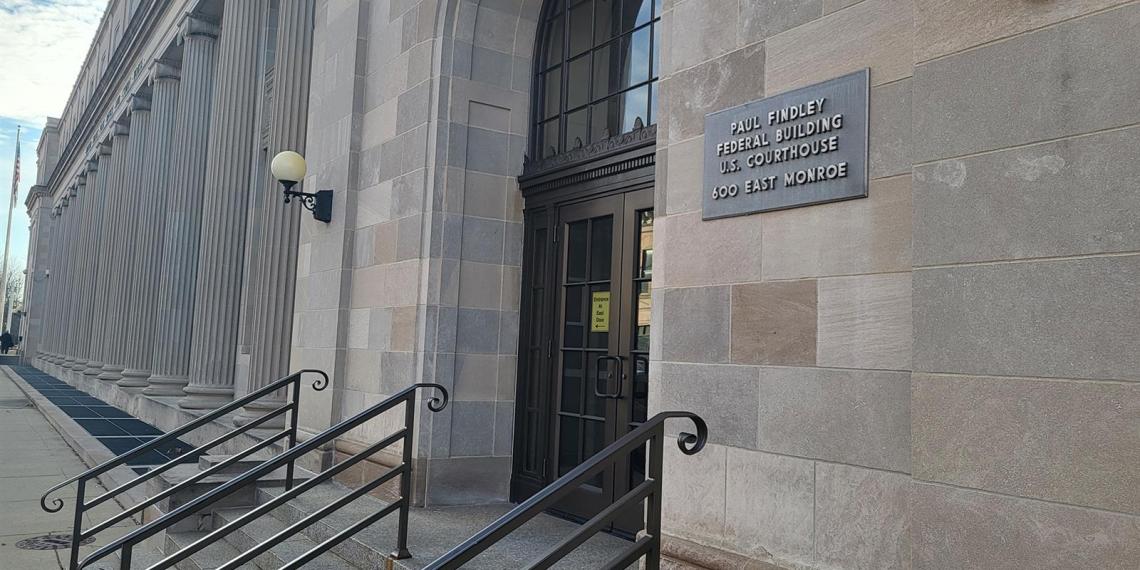 The Paul Findley Federal Courthouse is pictured in Springfield. (Capitol News Illinois photo by Peter Hancock)