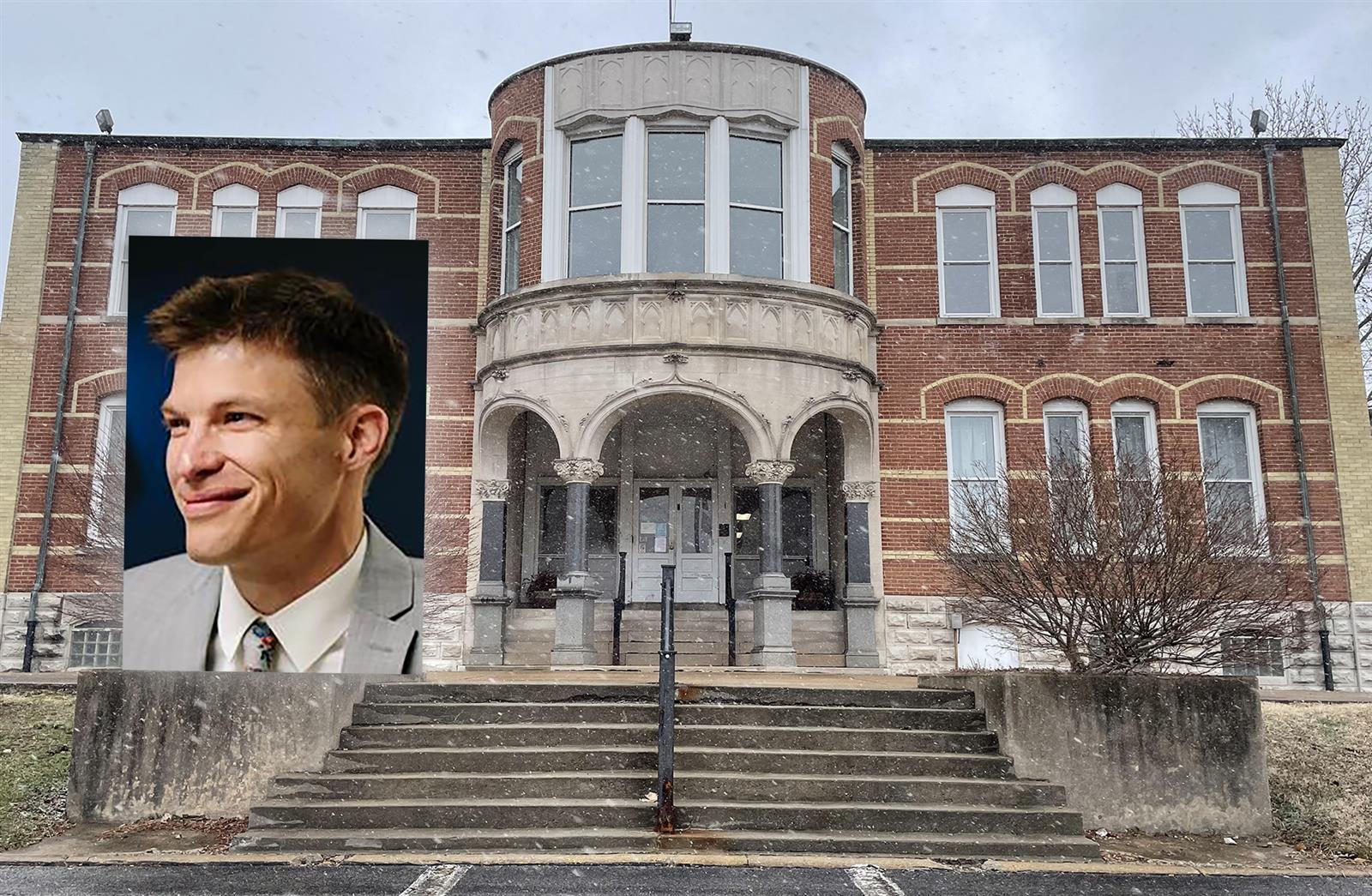 Peter Neumer with a backdrop of Choate Mental Health and Developmental Center