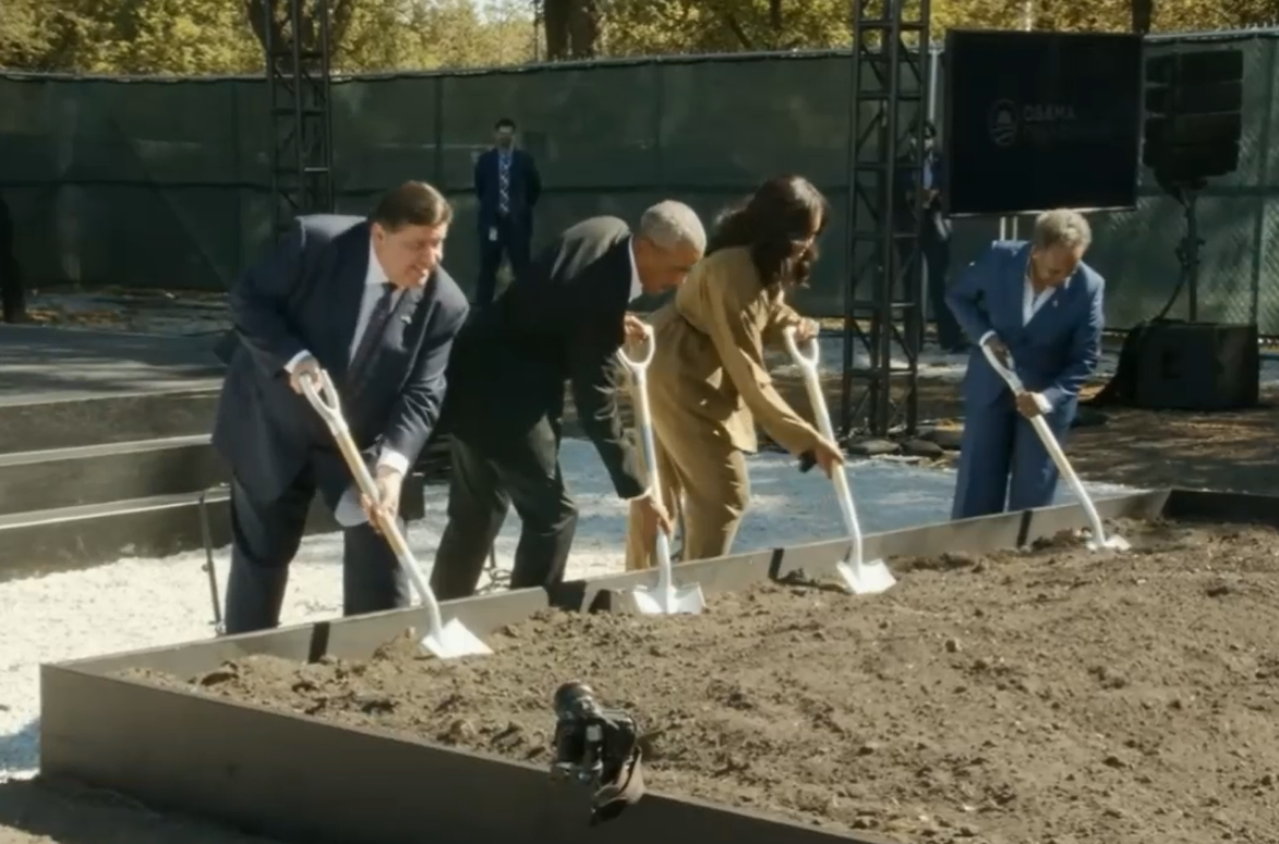Obama returns to break ground on presidential center