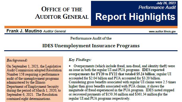 state audit of unemployment fraud