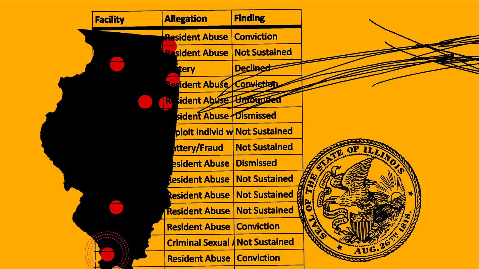 Credit: Alex Bandoni/ProPublica. Source Images: Reporters’ notes and the Illinois state government.