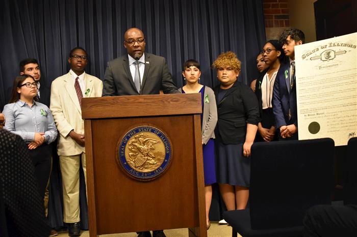 Attorney General Kwame Raoul trauma awareness day press conference