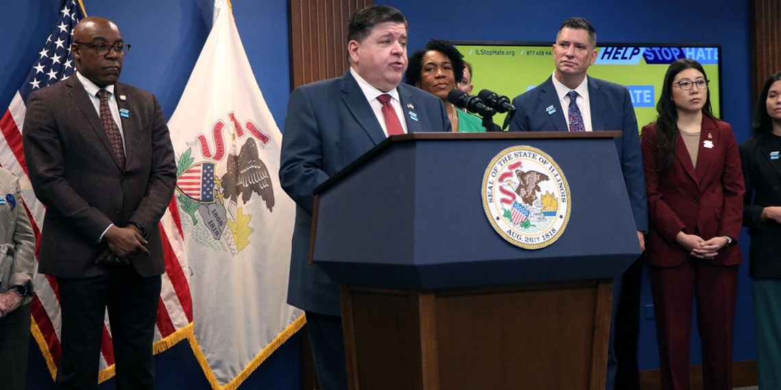 JB Pritzker speaks at a news conference