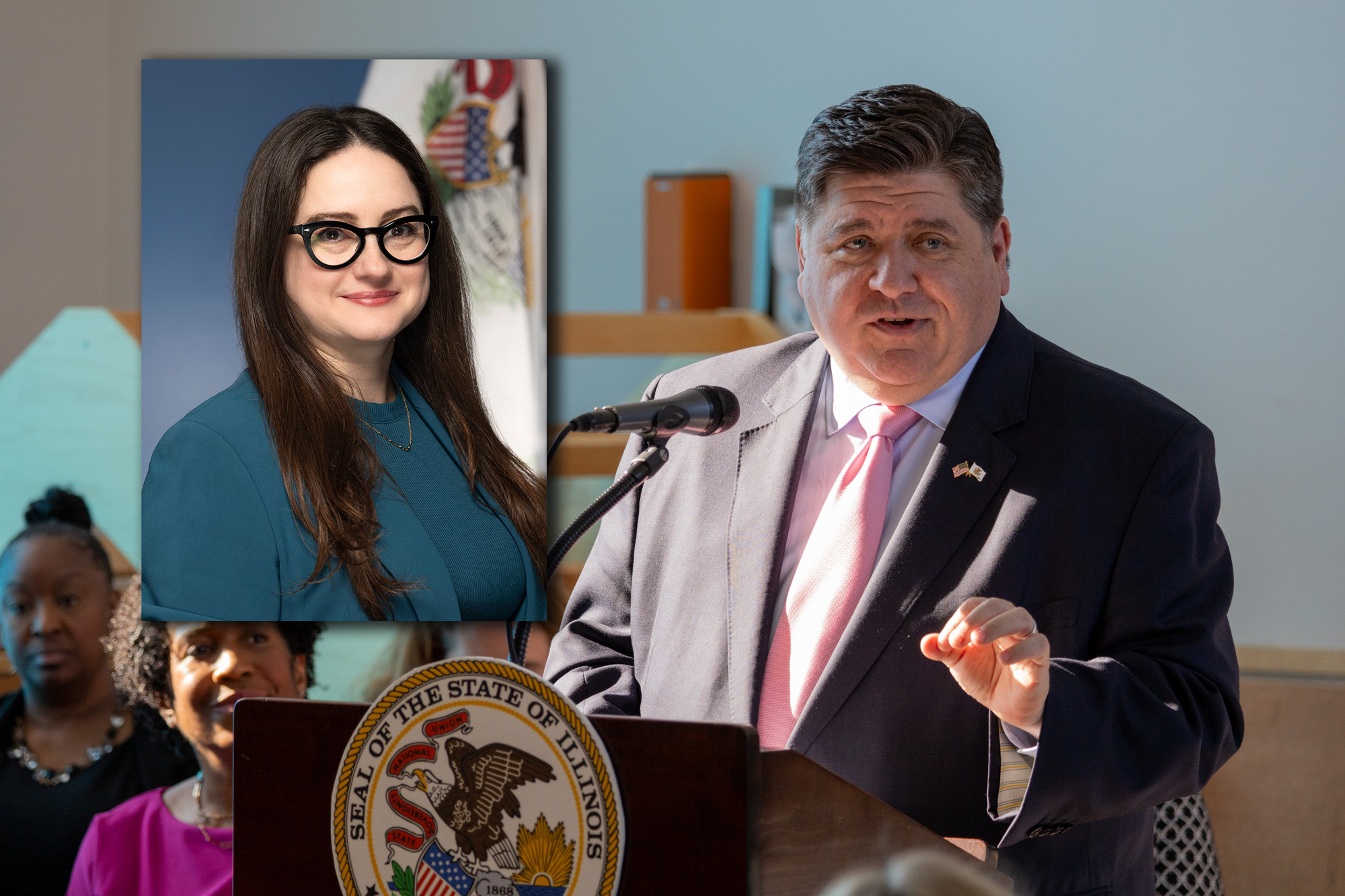 JB Pritzker and Teresa Ramos