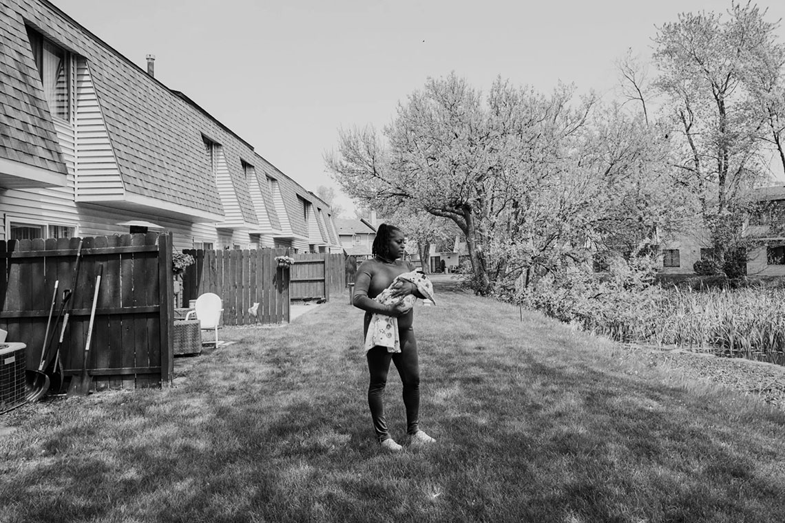 Tasia Powell in a backyard