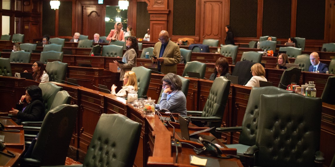 Lawmakers on Illinois House floor