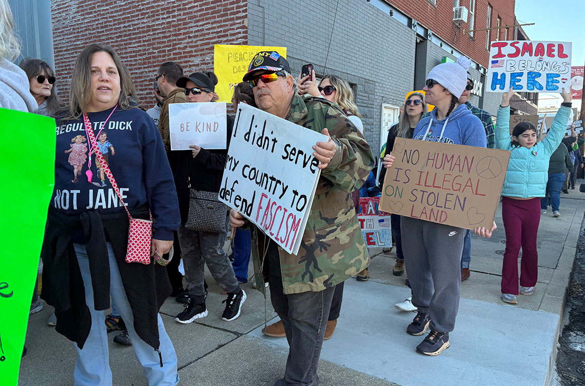 Protestors gather in Staunton