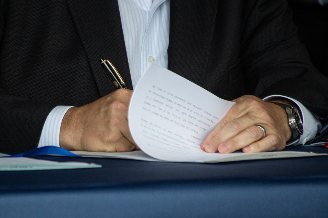 Signing bill into law