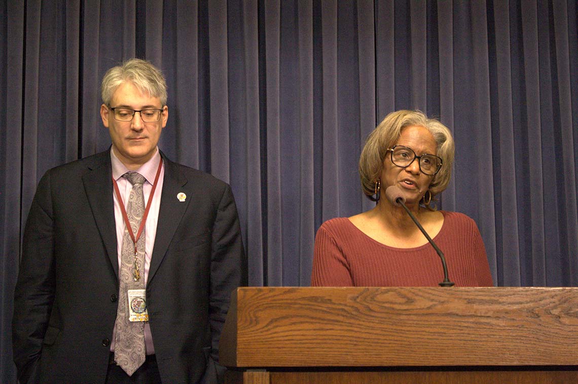 From right to left, Doris Turner and Mike Halpin