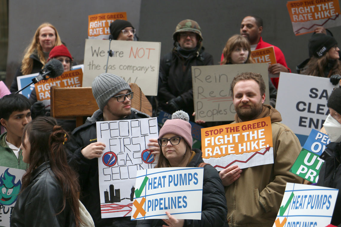 Customers protest