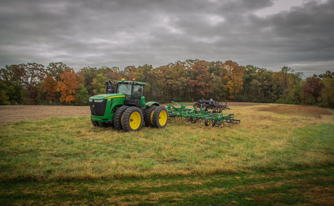 tractor on a farm field