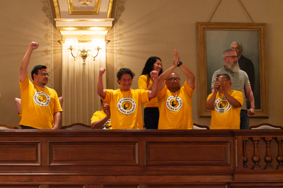Rideshare drivers cheering