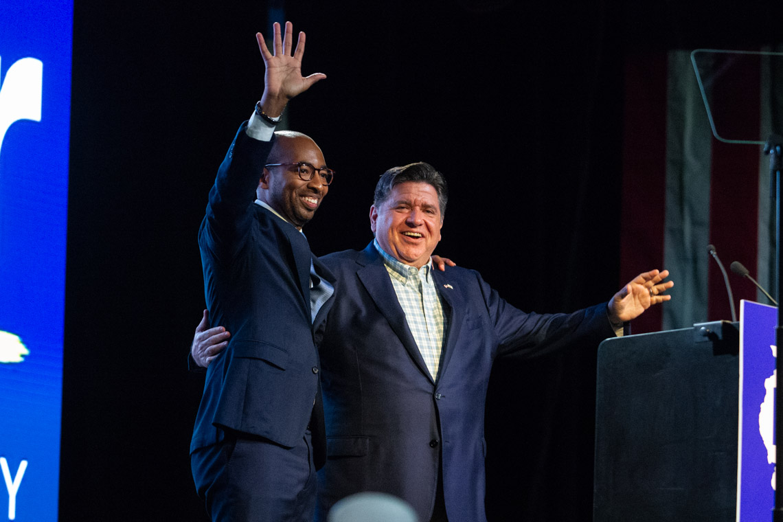 JB Pritzker and Christian Mitchell